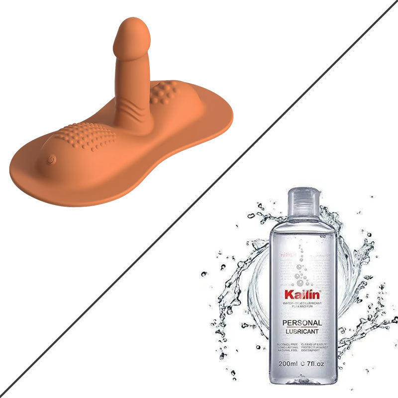 Remote control sit-down retractable vibrating dildo with 3 powerful motors and 20 vibration combinations