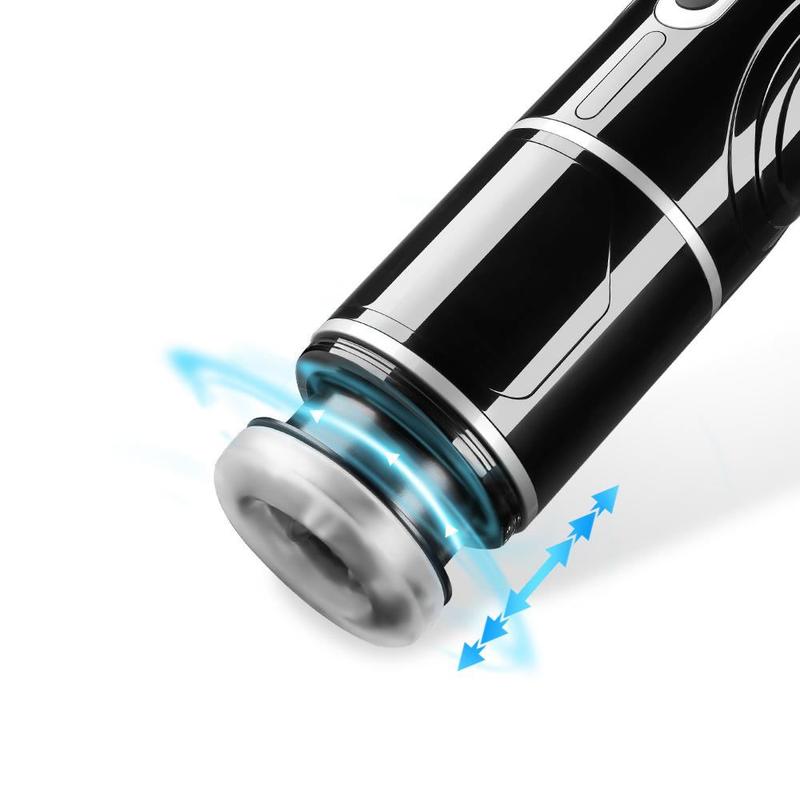 7 Telescoping 7 Spinning Effortless Fun Masturbation Cup with Suction Base