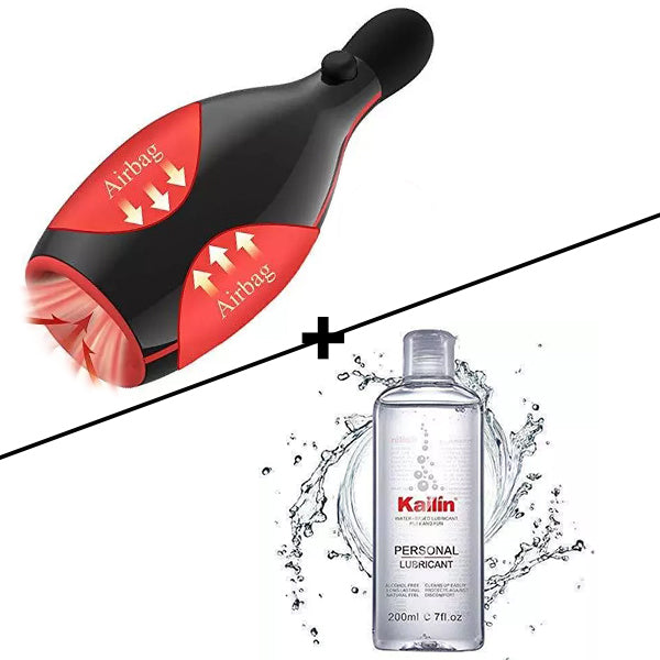 Sucking Vibrating Heating Handjob Cup with Built-in Airbag