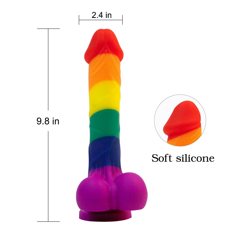 7.8 Inch Rainbow Realistic Penis Dildo