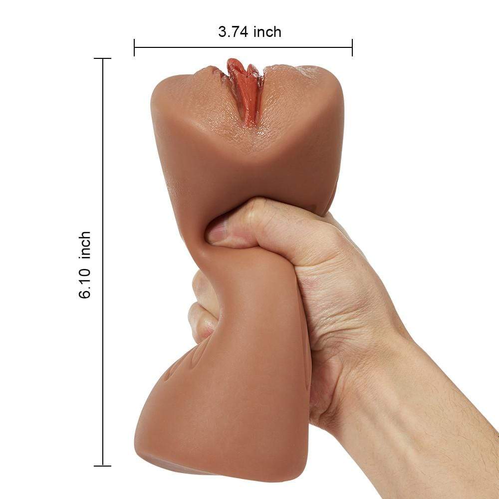 6.1 Bronzed Skin Realistic Clitoris Soft Pocket Pussy Stroker