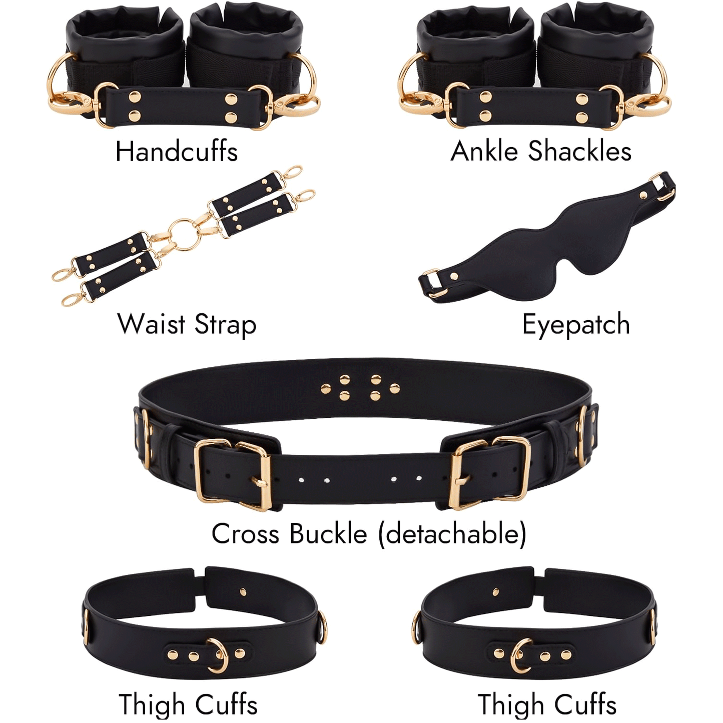 Buyging™ Sex Bondage BDSM Kit Restraints 7PCS Sets