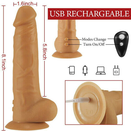 Buyging™ 7 Thrusting 1800r/min Realistic Telescopic Vibrating Dildo