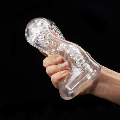 5.5” Clear Male Masturbator with Larger Accommodating Zone