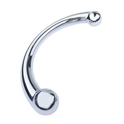 Double-Head Curve Shape Stainless Steel G-Spot Prostate Massager