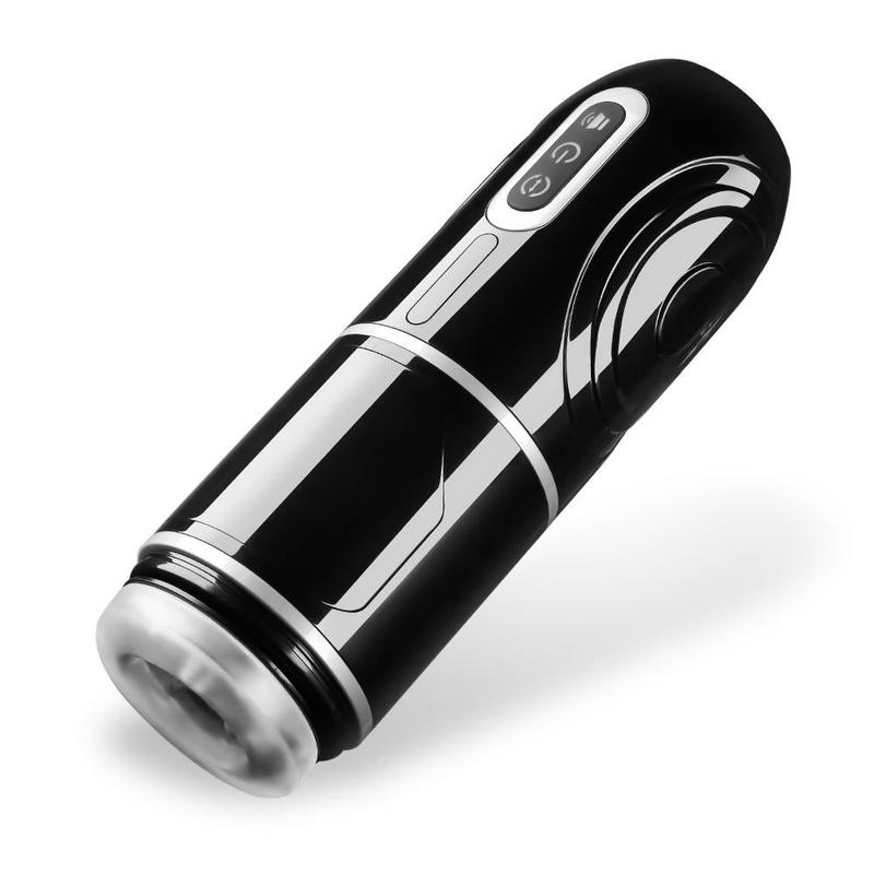 7 Telescoping 7 Spinning Effortless Fun Masturbation Cup with Suction Base