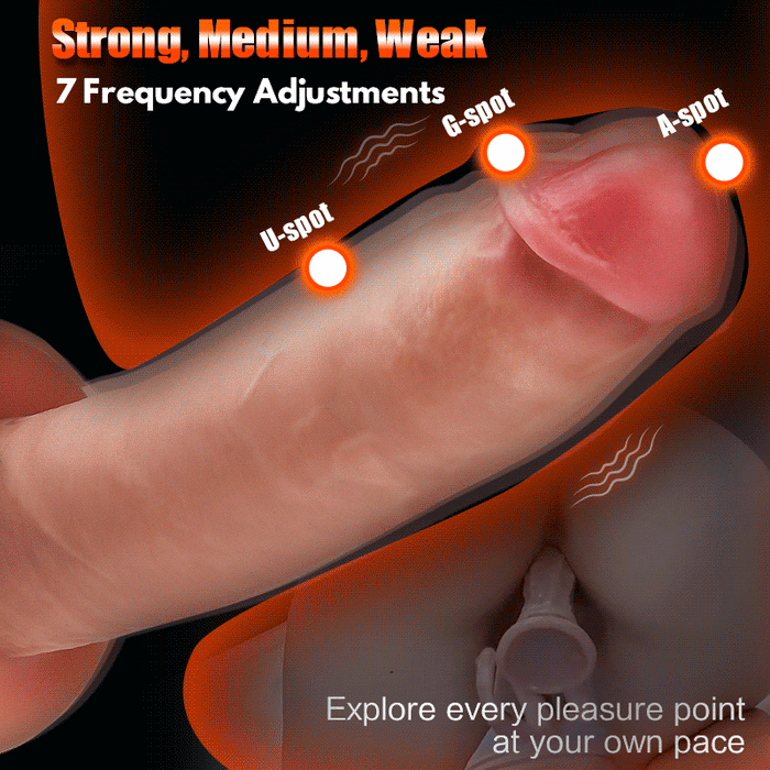 Buyging™ Fully Foreskin 10 Vibrating Dildo with Suction Cup Base 7.36 Inch