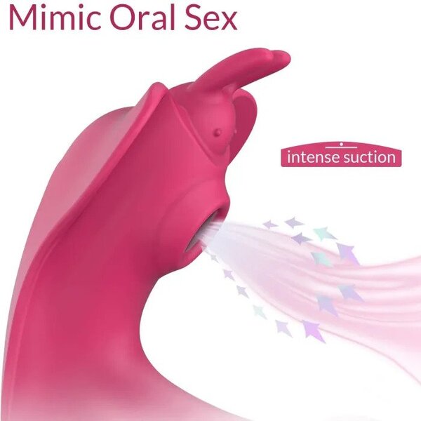 Dual-Action G Spot Vibrator - Clitoralis Stimulator with Flapping & Vibrating Motion, Remote Control, Butterfly Wearable Vibrator