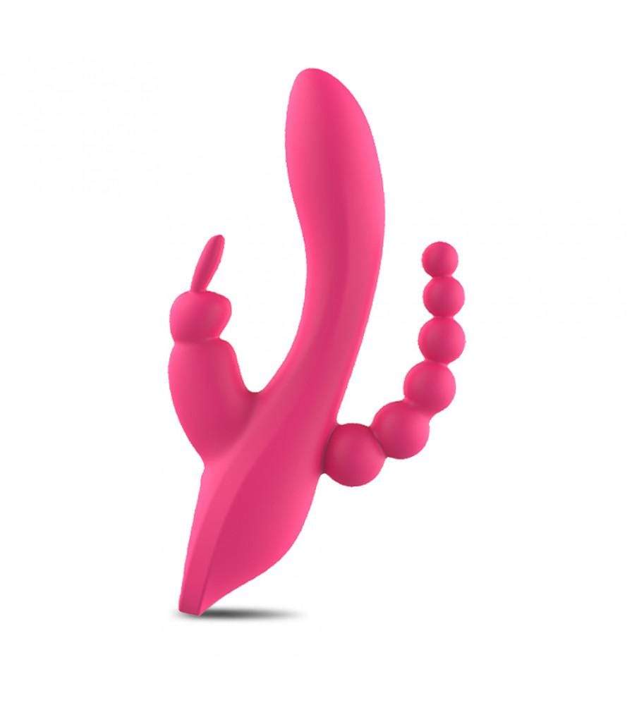 3-in-1 7 Vibrating Modes Rabbit G-Spot Stimulator Anal Dildo Vibrator