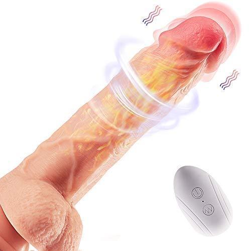 Thrusting Dildo Vibrator with Rotation and Heating Sex Toy