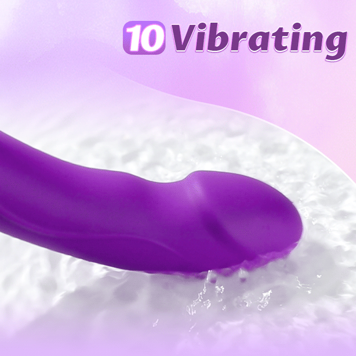 Buyging™ Strapless Strap-On G-Spot Dildo Vibrator With 10 Tapping Vibrating Modes