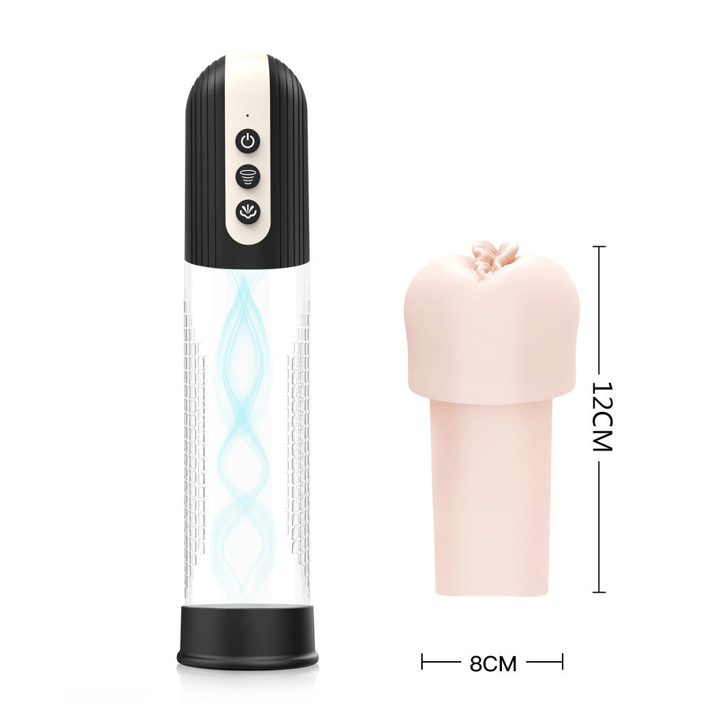 2 in 1 Penis Pump with 4 Suction Intensities, Rechargeable Automatic Cock Pump for Stronger Bigger Erections