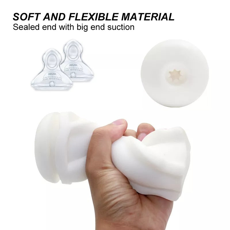 Bullet-shaped Silicone Exterior Sucking Vibration Voice Masturbator