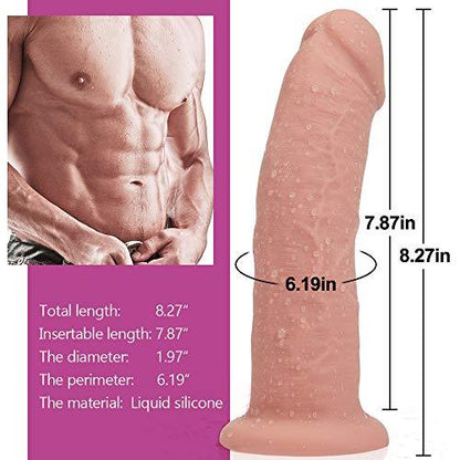 8 Inch Huge Glans Lifelike Penis Realistic Dildo