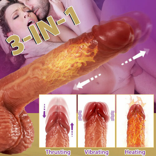 Buyging™ SINGER 3-in-1 Realistic Non-sticky Blush Dildo 9 INCH