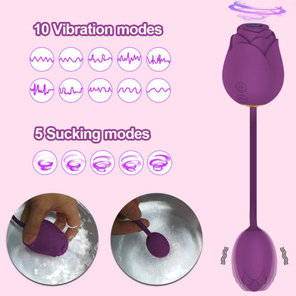 Rose Clit Sucker Vibrators for Women Powerful Clitoris Stimulator Vacuum Sucking Female Love Vibrating Egg Sex Toy for Adults 18
