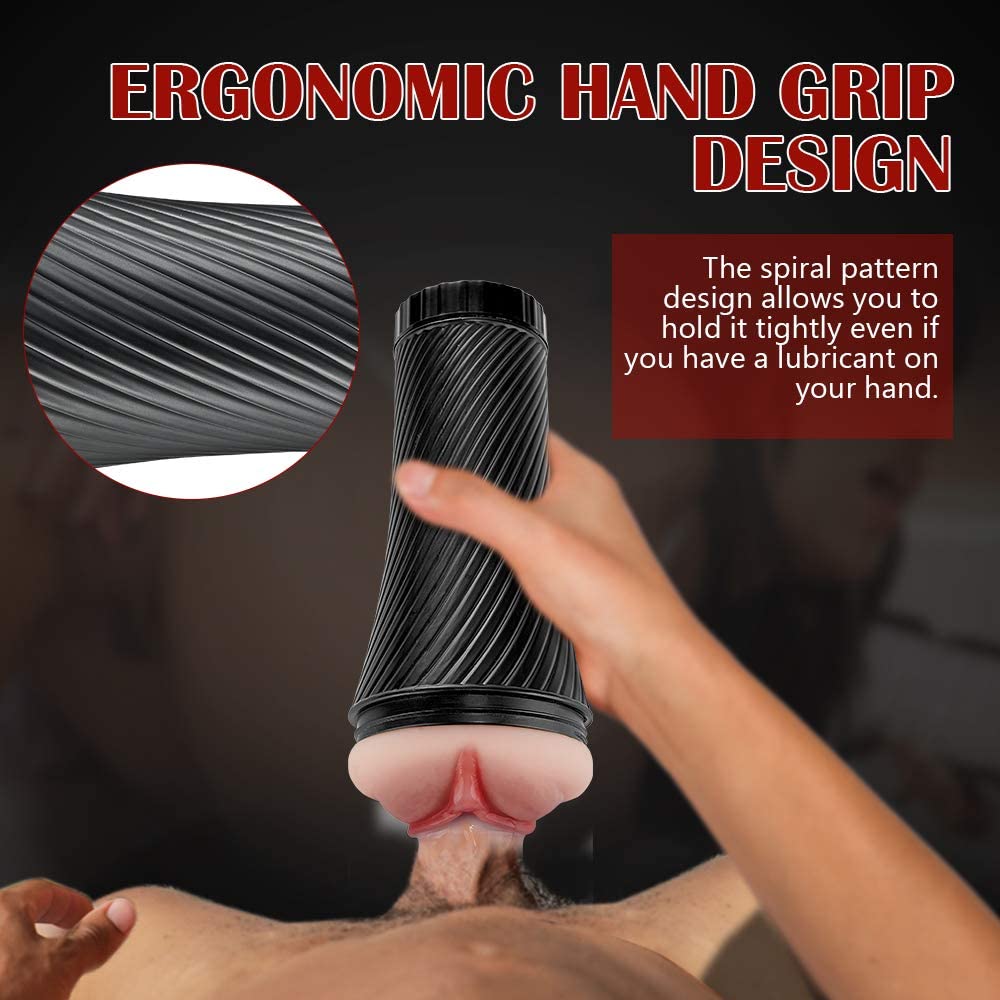 2 in 1 Thrill Realistic Textured Vagina Pocket Pussy Stroker