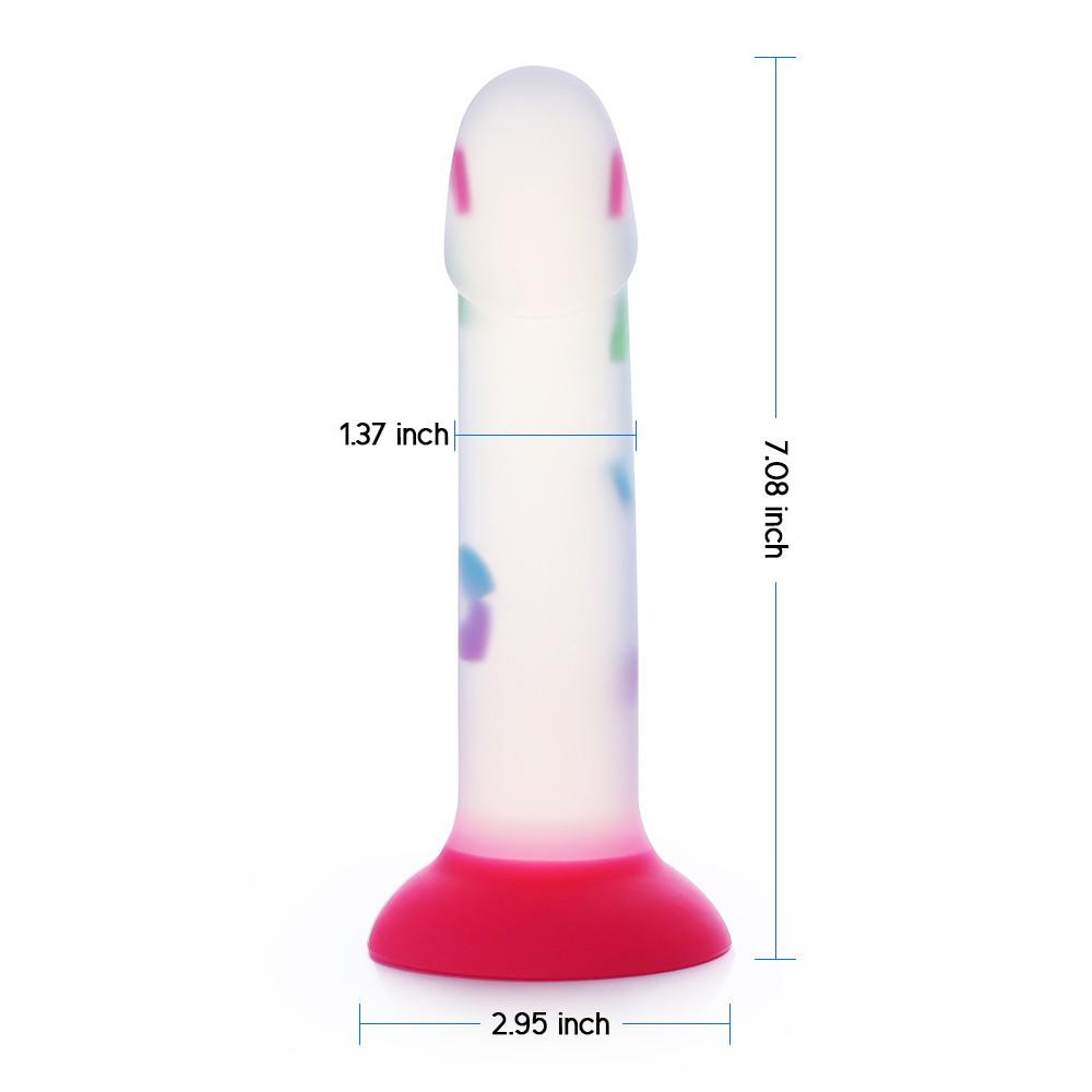 Transparency Luminous Heart Suction Dildo