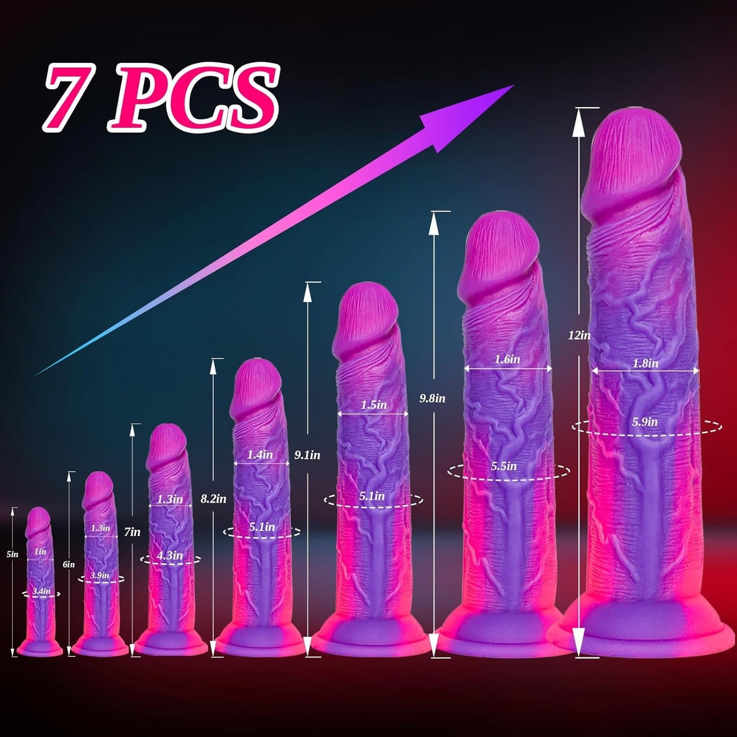 Realistic Soft Silicone Dildo Set