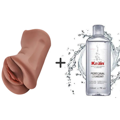 3 in 1 Tanned Lifelike Face Pocket Pussy Blowjob Masturbator Stroker