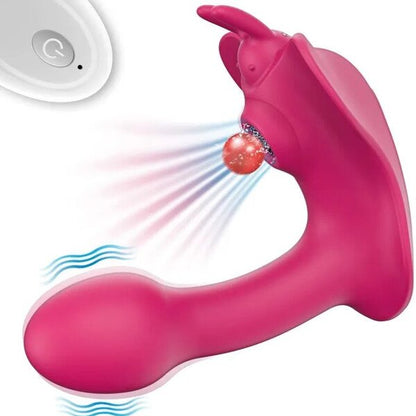 Dual-Action G Spot Vibrator - Clitoralis Stimulator with Flapping & Vibrating Motion, Remote Control, Butterfly Wearable Vibrator