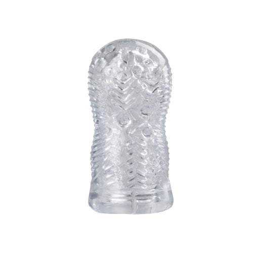 5.5” Clear Male Masturbator with Larger Accommodating Zone