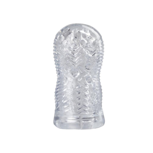 5.5” Clear Male Masturbator with Larger Accommodating Zone