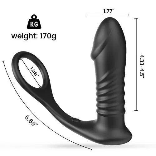 10 Vibrating 3 Thrusting Remote Control Anal Vibrator
