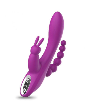 3-in-1 7 Vibrating Modes Rabbit G-Spot Stimulator Anal Dildo Vibrator