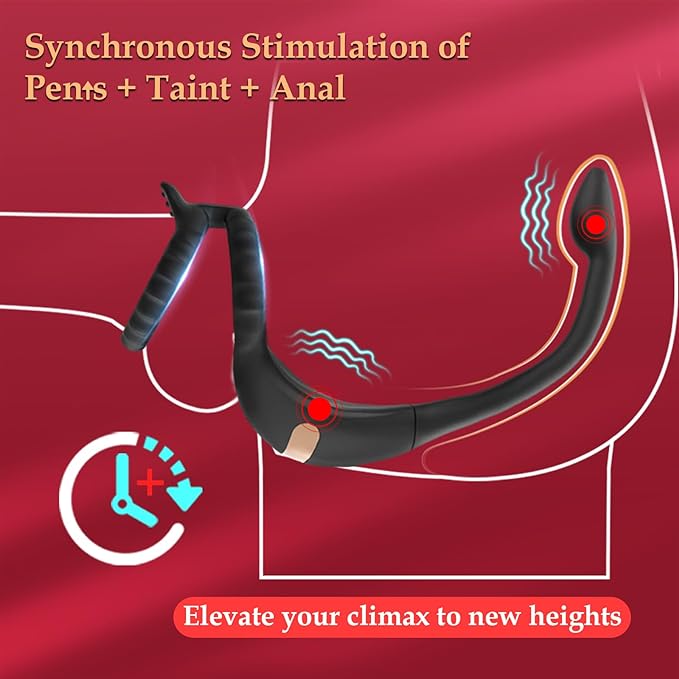 Vibrating penis ring stain stimulator with mini bullet, remote control, anal plug, prostate massager