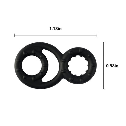 Beaded Silicone 3 in 1 Penis Ring