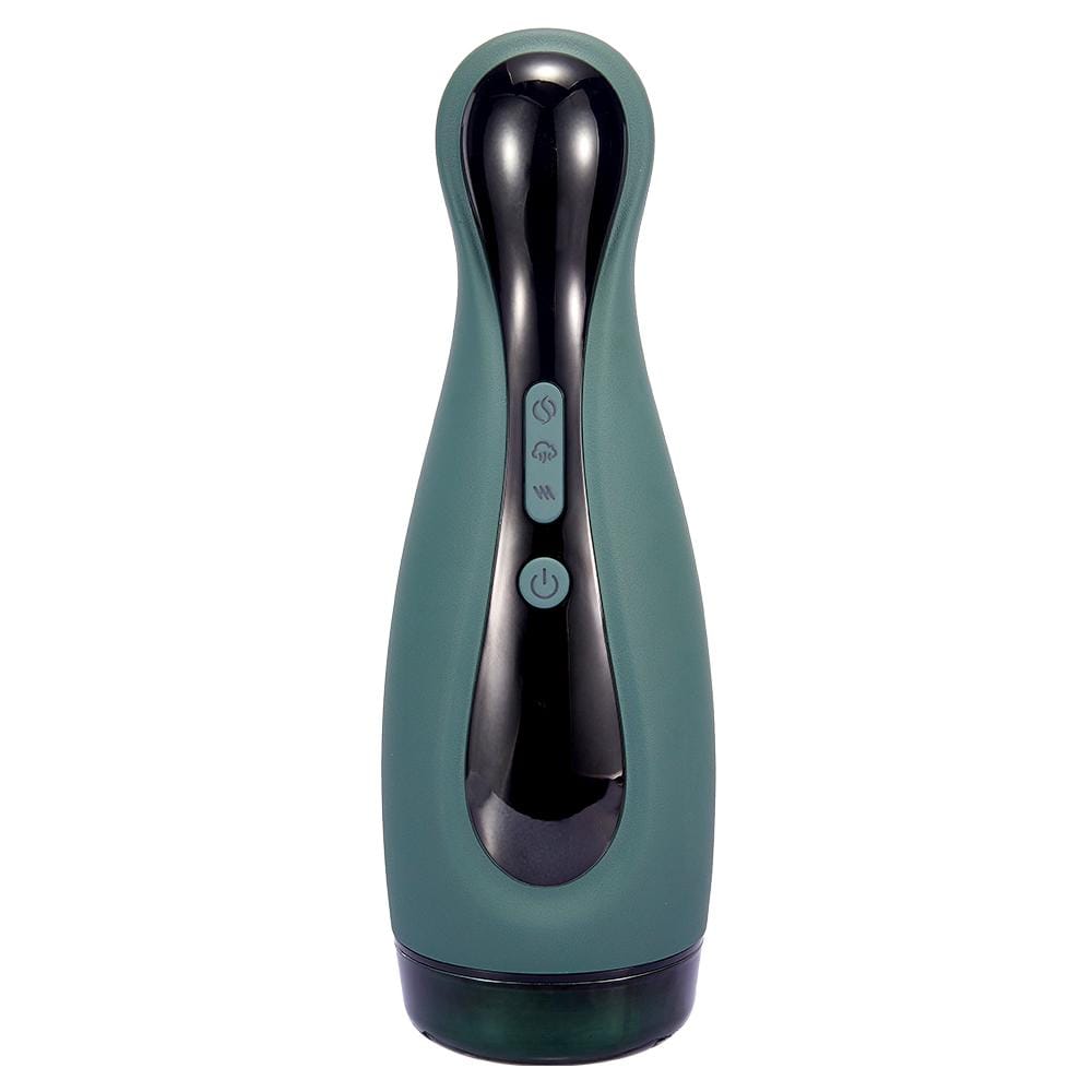 Dark-Green Bowling Ball Sucking Vibration Masturbation Cup