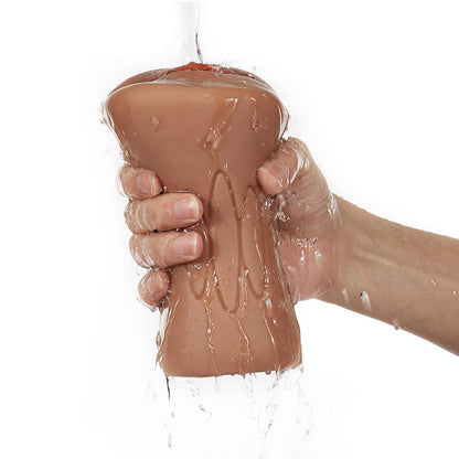 6.1 Bronzed Skin Realistic Clitoris Soft Pocket Pussy Stroker