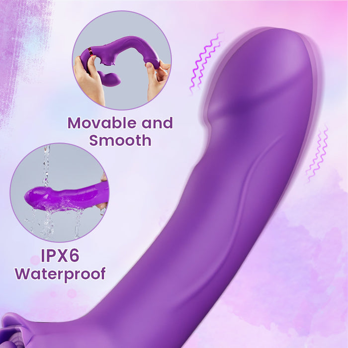 Buyging™ Strapless Strap-On G-Spot Dildo Vibrator With 10 Tapping Vibrating Modes
