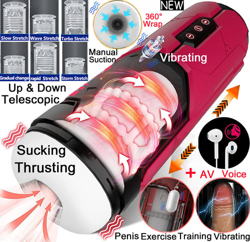 [Confidential delivery]Male Masturbaters Automatic Handsfree Thrusting Cup Vibrated Stroker Lubricants