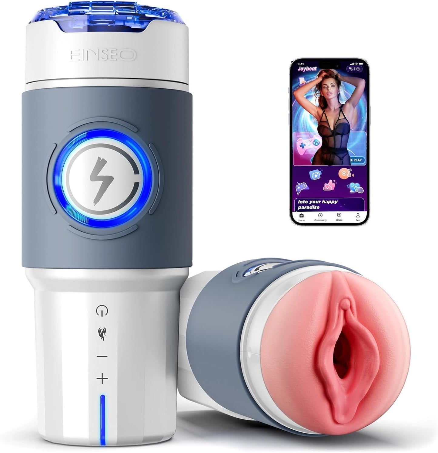 AI & APP Control Thrusting Male Stroker with 360° Heating, 5-Speed Smooth Motion Adult Mens