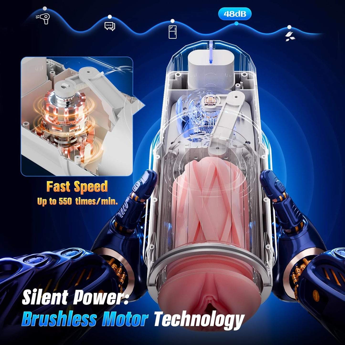 AI & APP Control Thrusting Male Stroker with 360° Heating, 5-Speed Smooth Motion Adult Mens