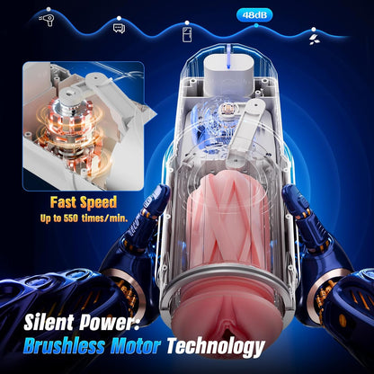 AI & APP Control Thrusting Male Stroker with 360° Heating, 5-Speed Smooth Motion Adult Mens