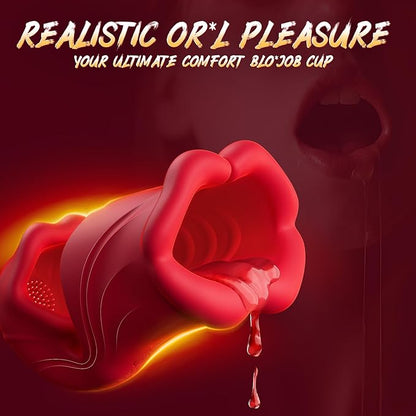 Sexoralab™Dual Lip Grip Trainer Men Sex Toy with 9 Vibration Modes, 360° Full-Surround Blowjob Penis Vibrator
