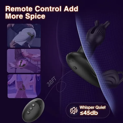 Sexoralab™Anal Vibrator Butt Plug with Thrusting Dildo Core & 9 Petal-Stretching Modes