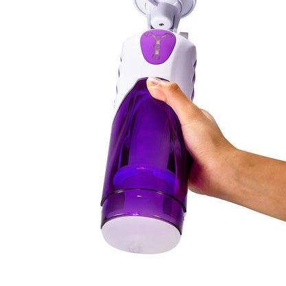 Purple-White 10-Frequency Telescoping 10 Speeds Voice Masturbation Cup