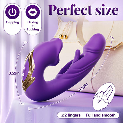 G-spot Vibrator Women Sex Toy with 7 Flapping Vibrating & 5 Licking Sucking Modes