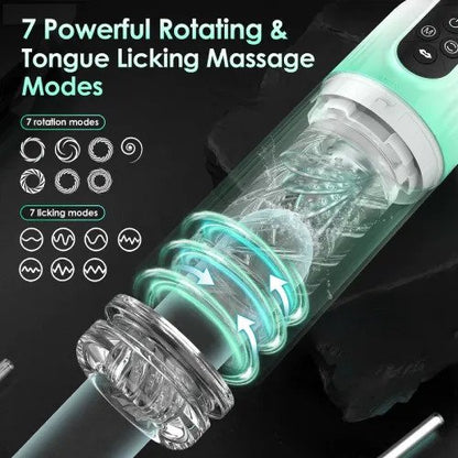 Ultimate Waterproof Hands-Free Male Masturbator with Tongue-Licking, Rotating, and Sucking Action - Perfect for Underwater Pleasure
