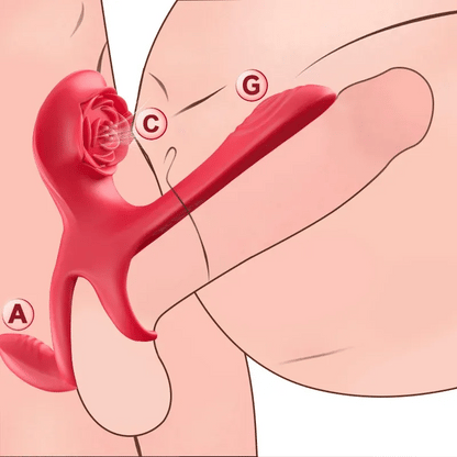🎁2025 Epic Vibrating Couple Penis Sleeve💥- 😍5-in-1 Rose Love💖
