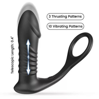 10 Vibrating 3 Thrusting Remote Control Anal Vibrator