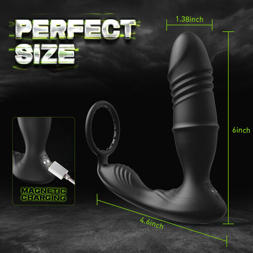 Buyging™ APP/Controller & 9-Telescopic /Vibration & Cock Rings Prostate Massager