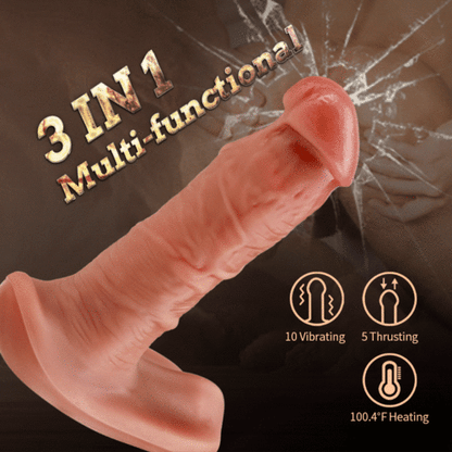 Buyging™ Dual Motor 10 Vibrating 5 Thrusting Heating Lifelike Prostate Dildo