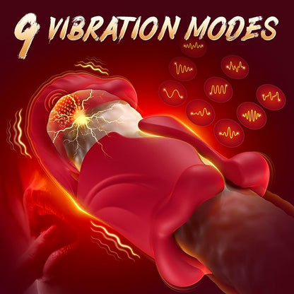 Sexoralab™Dual Lip Grip Trainer Men Sex Toy with 9 Vibration Modes, 360° Full-Surround Blowjob Penis Vibrator