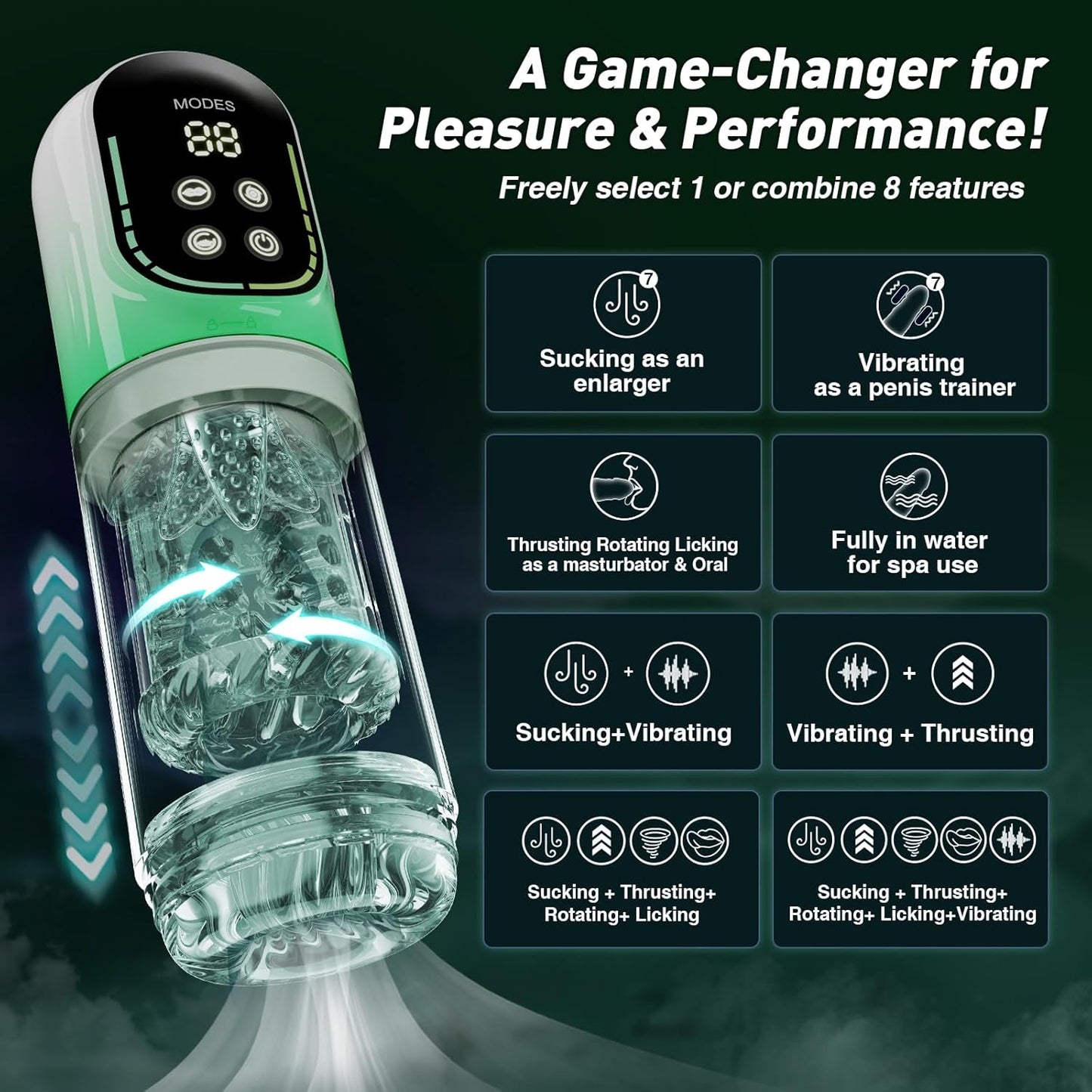 😍 Male Masturbator Penis Pump - Male Sex Toys for Men Sex Toy Pocket Pussy LCD with APP Stroker Adult Toys with 7 Thrusting 7 Rotating 5 Sucking Modes Vacuum Pumps & Enlargers🎁