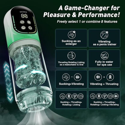 😍 Male Masturbator Penis Pump - Male Sex Toys for Men Sex Toy Pocket Pussy LCD with APP Stroker Adult Toys with 7 Thrusting 7 Rotating 5 Sucking Modes Vacuum Pumps & Enlargers🎁